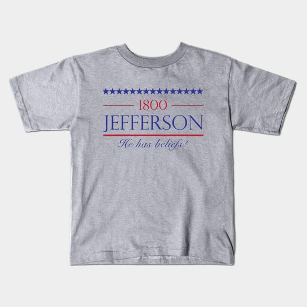 Vote for Jefferson 1800! Kids T-Shirt by NLKideas